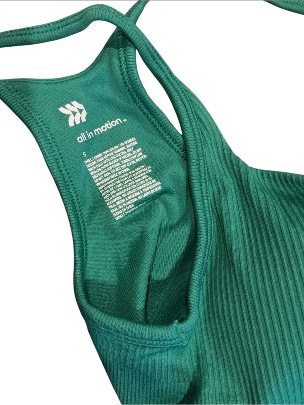 all in motion Teal Ribbed Seamless Sports Bra - Picture 3 of 4